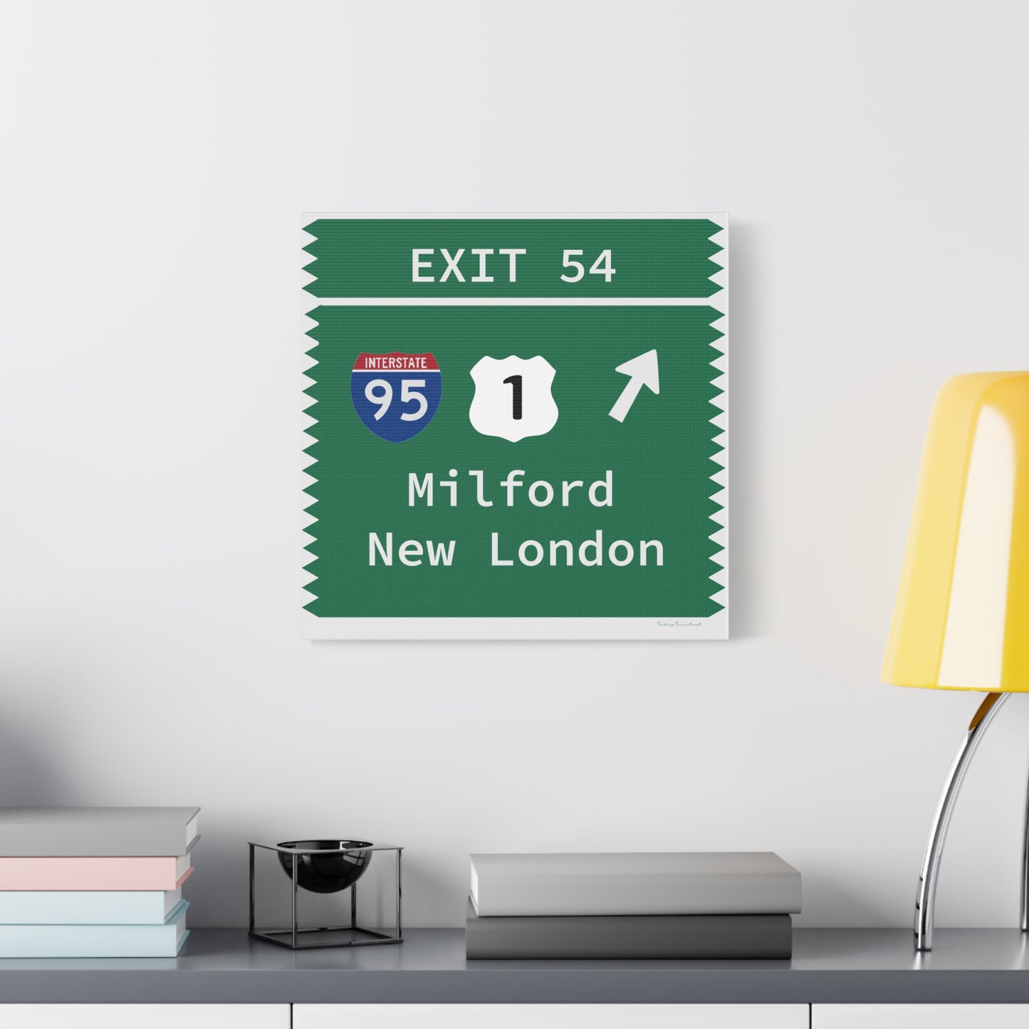Vintage Merritt Parkway Exit 54 Sign Matte Canvas, Stretched, 1.25"