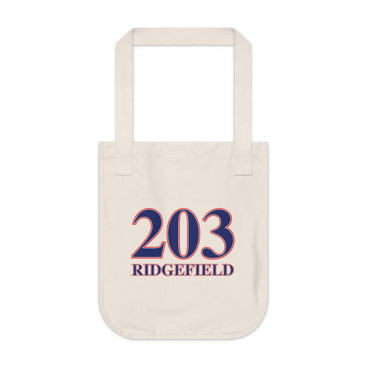 203 Ridgefield Red White & Blue Organic Canvas Tote Bag