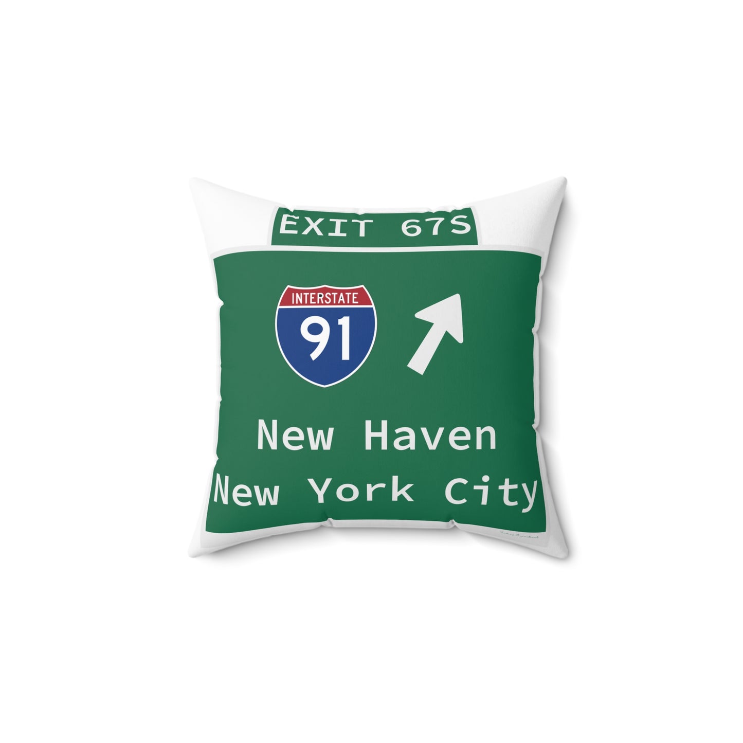 Vintage WCP Exit 67S Sign Spun Polyester Square Pillow