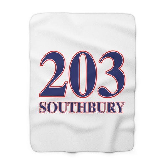 203 Southbury Red White & Blue Sherpa Fleece Blanket