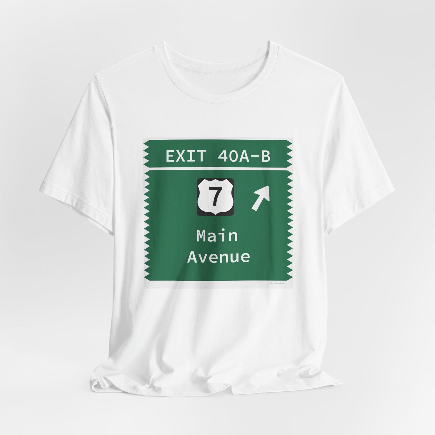 Vintage Merritt Parkway Exit 40 A-B Sign Unisex Jersey Short Sleeve T-Shirt