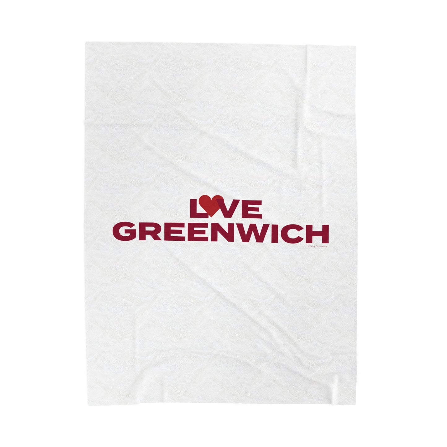 Love Old Greenwich Velveteen Plush Blanket