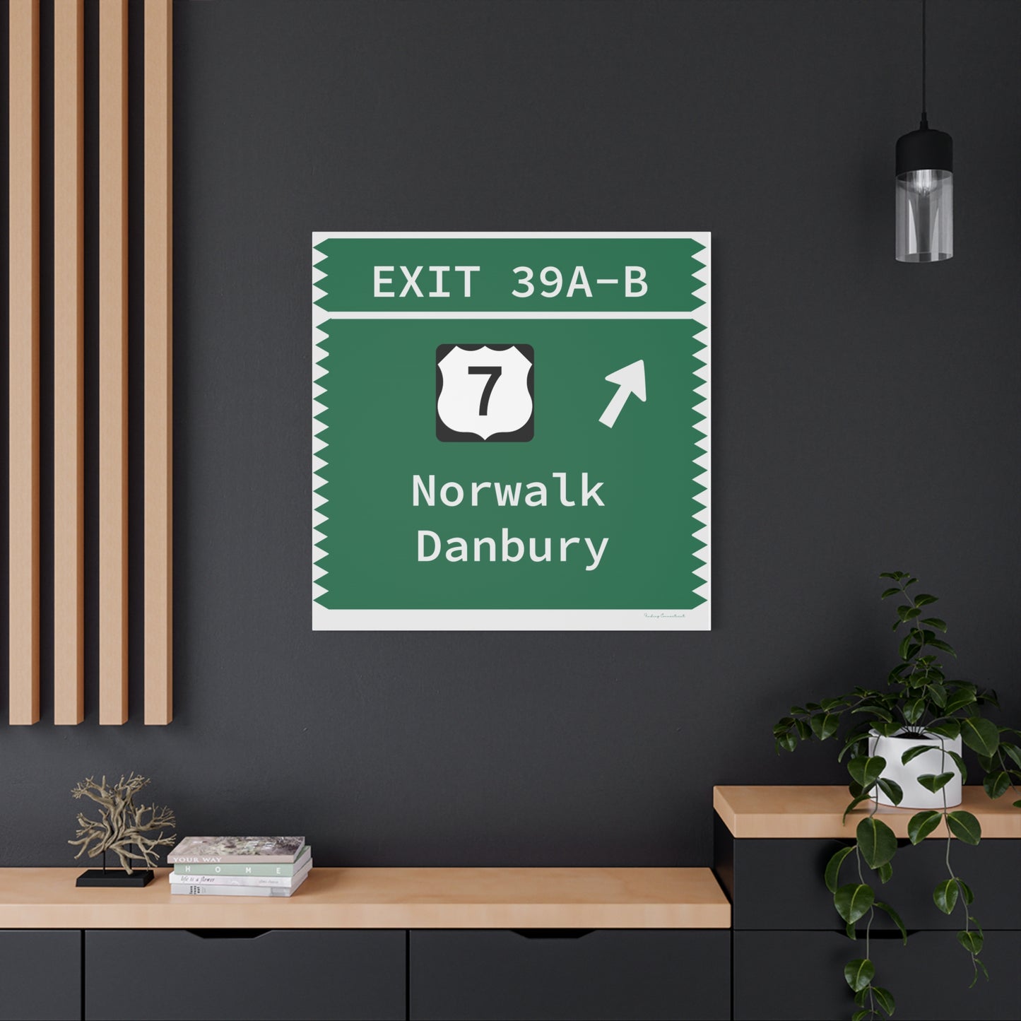 Vintage Merritt Parkway Exit 39 A-B SignMatte Canvas, Stretched, 1.25"