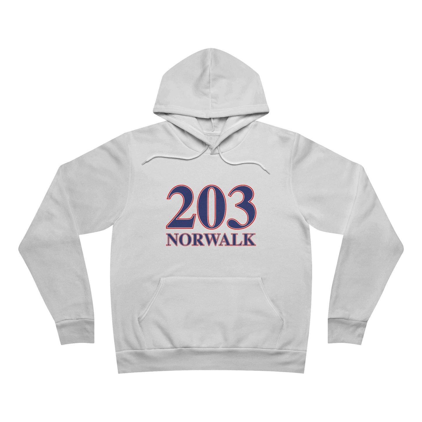203 Norwalk Red, White & Blue Unisex Sponge Fleece Pullover Hoodie