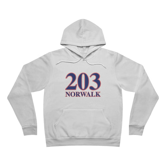 203 Norwalk Red, White & Blue Unisex Sponge Fleece Pullover Hoodie