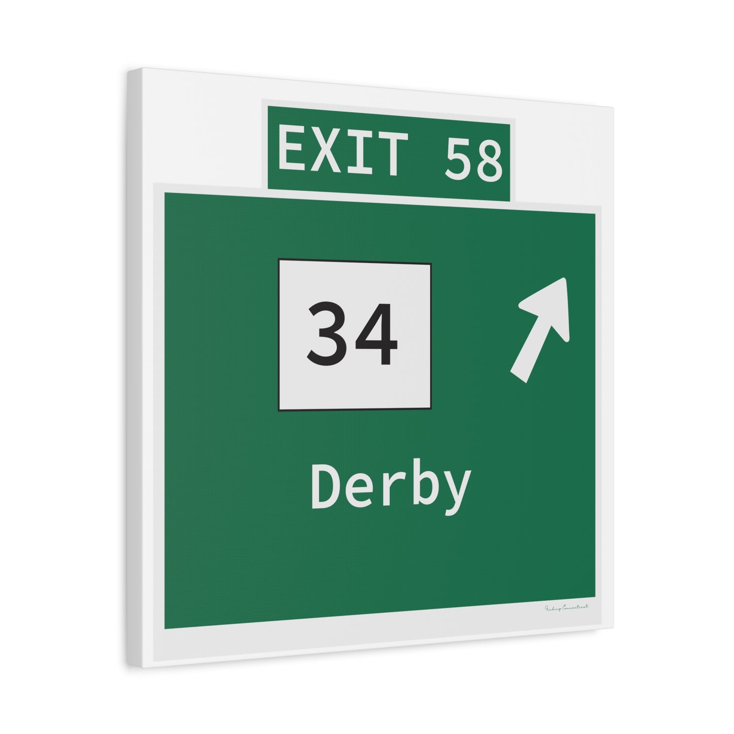 Vintage WCP Exit 58 Sign Matte Canvas, Stretched, 1.25"