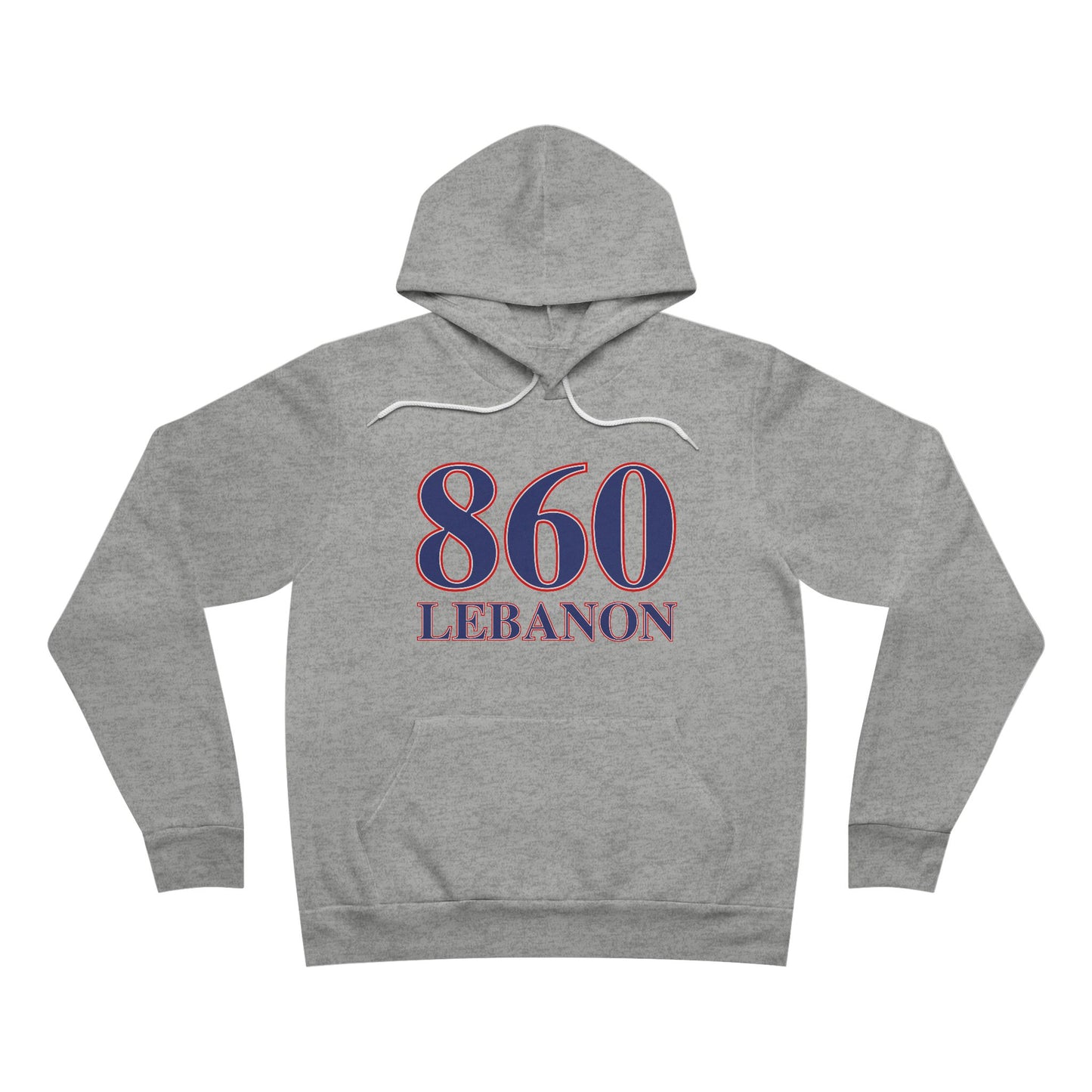 860 Lebanon Red White & Blue Unisex Sponge Fleece Pullover Hoodie