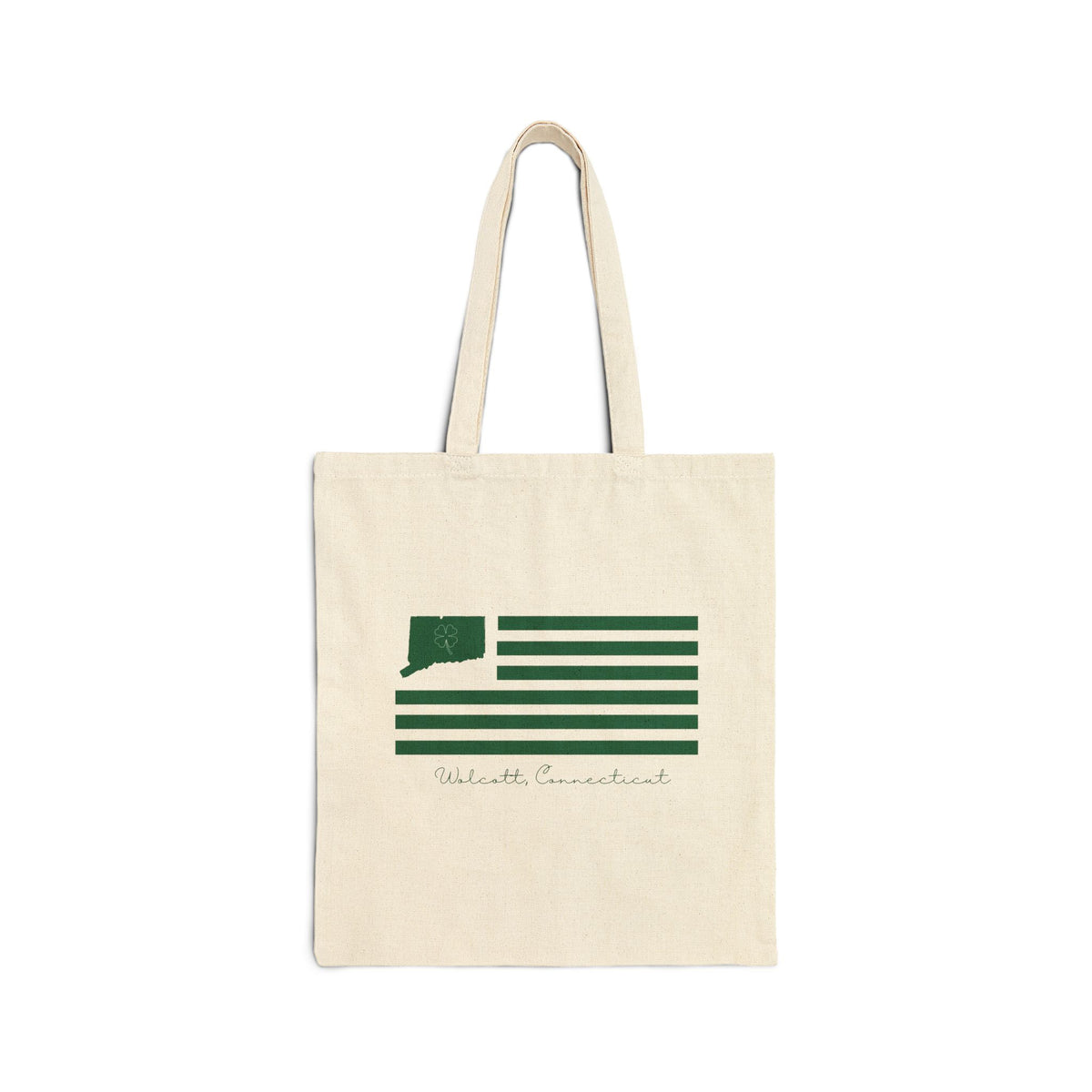 Wolcott Connecticut St. Patrick’s Day Flag Cotton Canvas Tote Bag