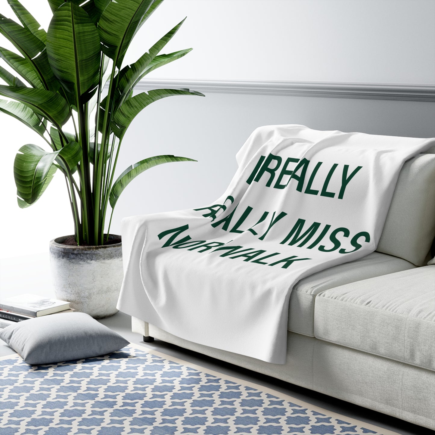 I Really Really Miss Norwalk  Sherpa Fleece Blanket
