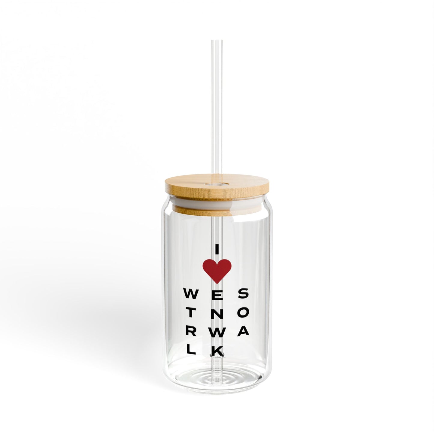 West Norwalk Vision Glass Can with Straw and Lid, 16oz