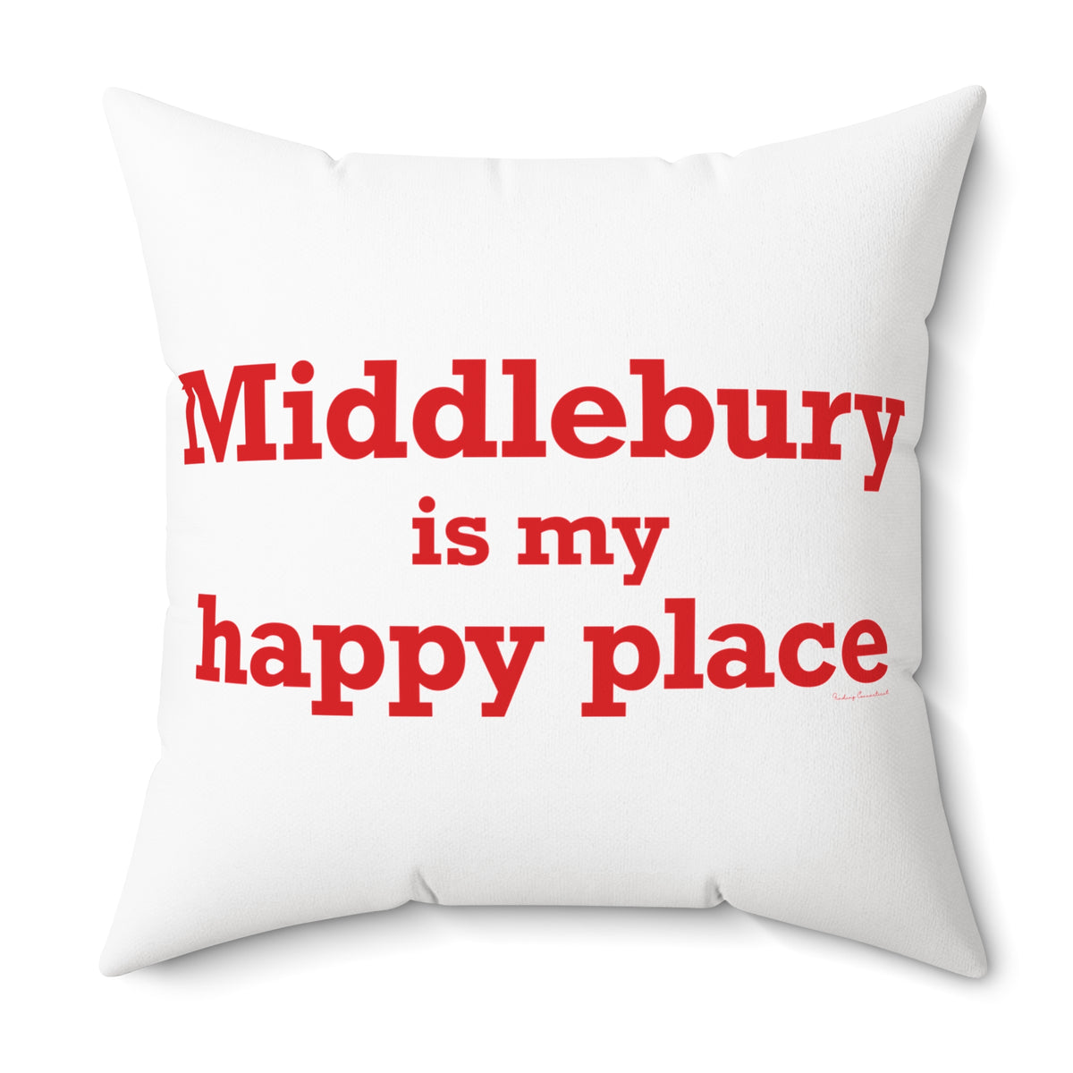Middlebury is My Happy Place Polyester Square Pillow