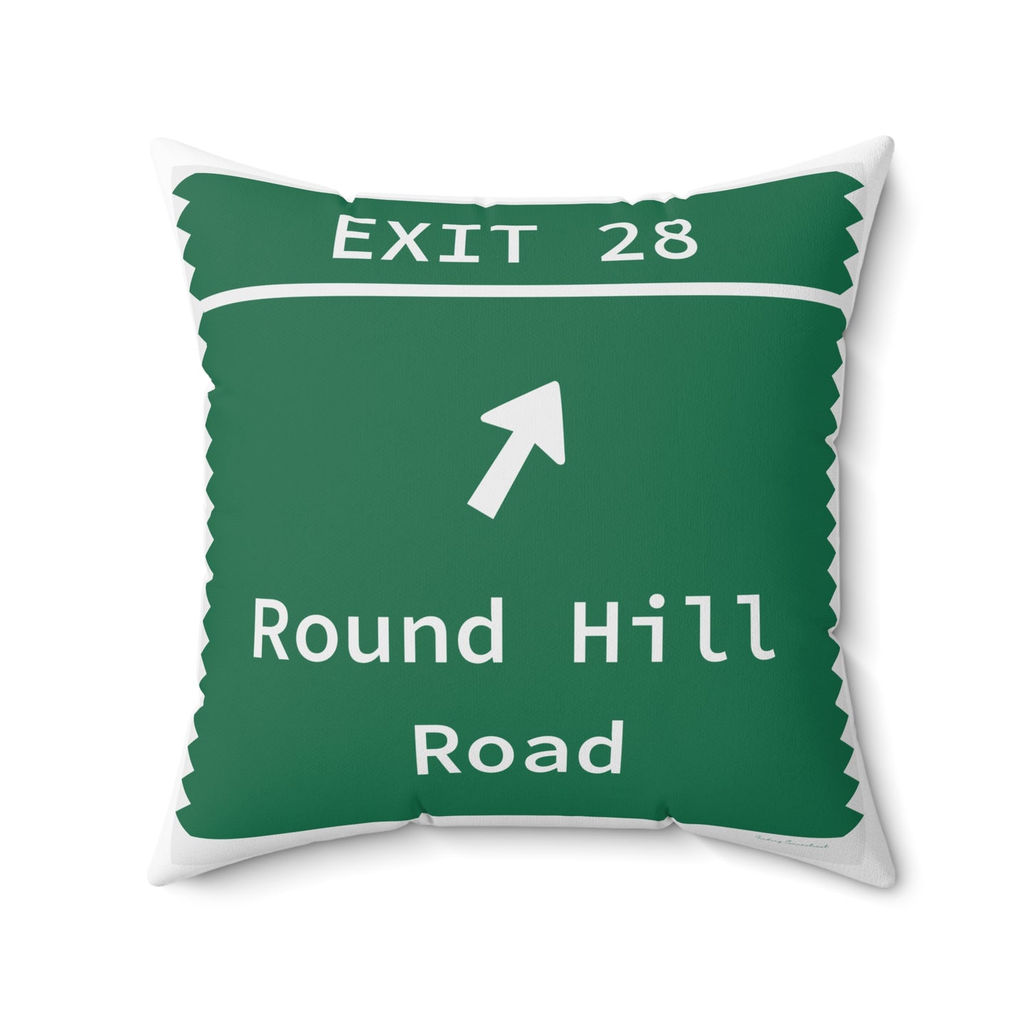 Vintage Merritt Parkway Exit 28 Sign Spun Polyester Square Pillow