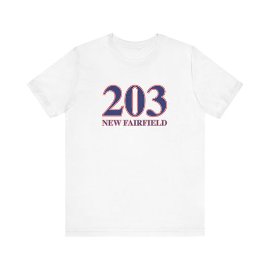 203 New Fairfield Red White & Blue Unisex Jersey Short Sleeve T-Shirt