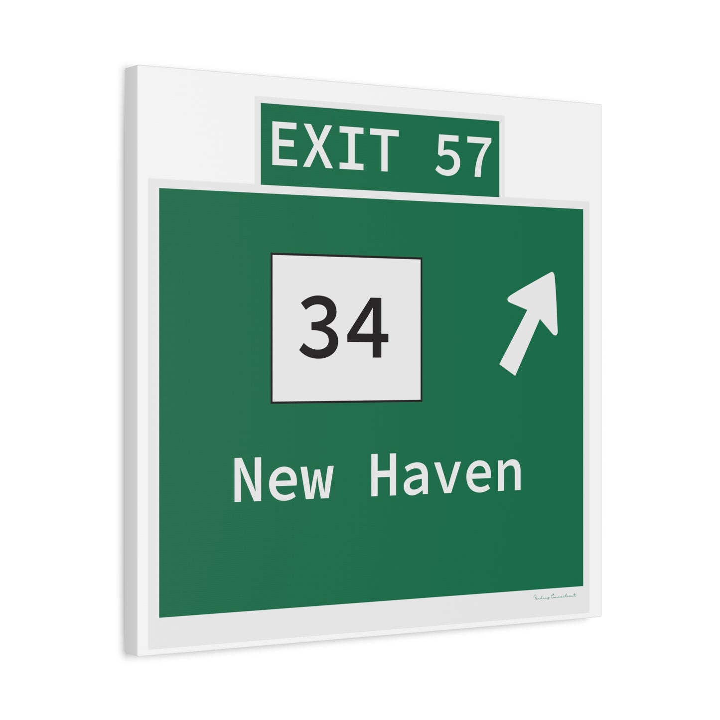 Vintage WCP Exit 57 Sign Matte Canvas, Stretched, 1.25"