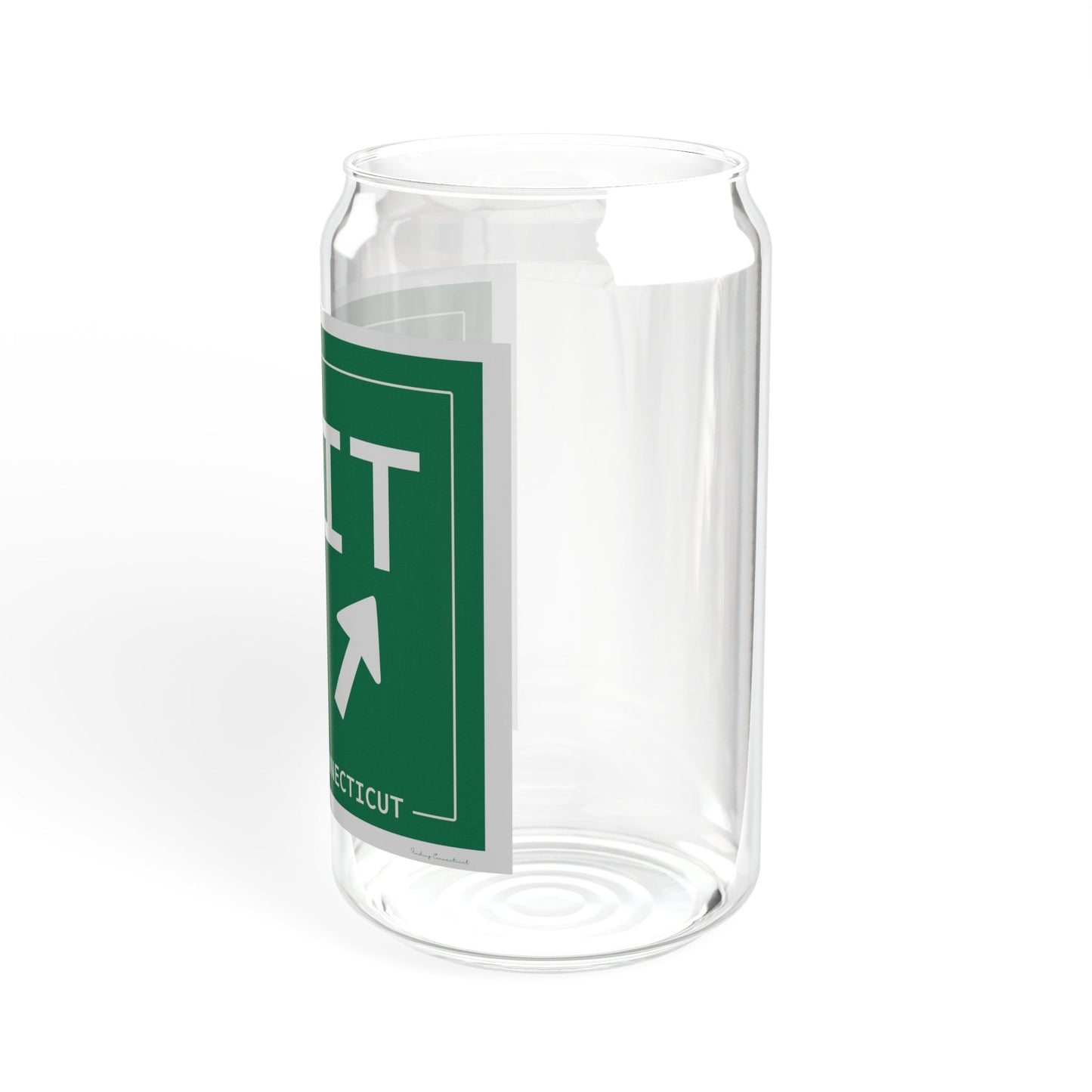 Vintage Exit 42 Merritt Parkway Sign Sipper Glass, 16oz