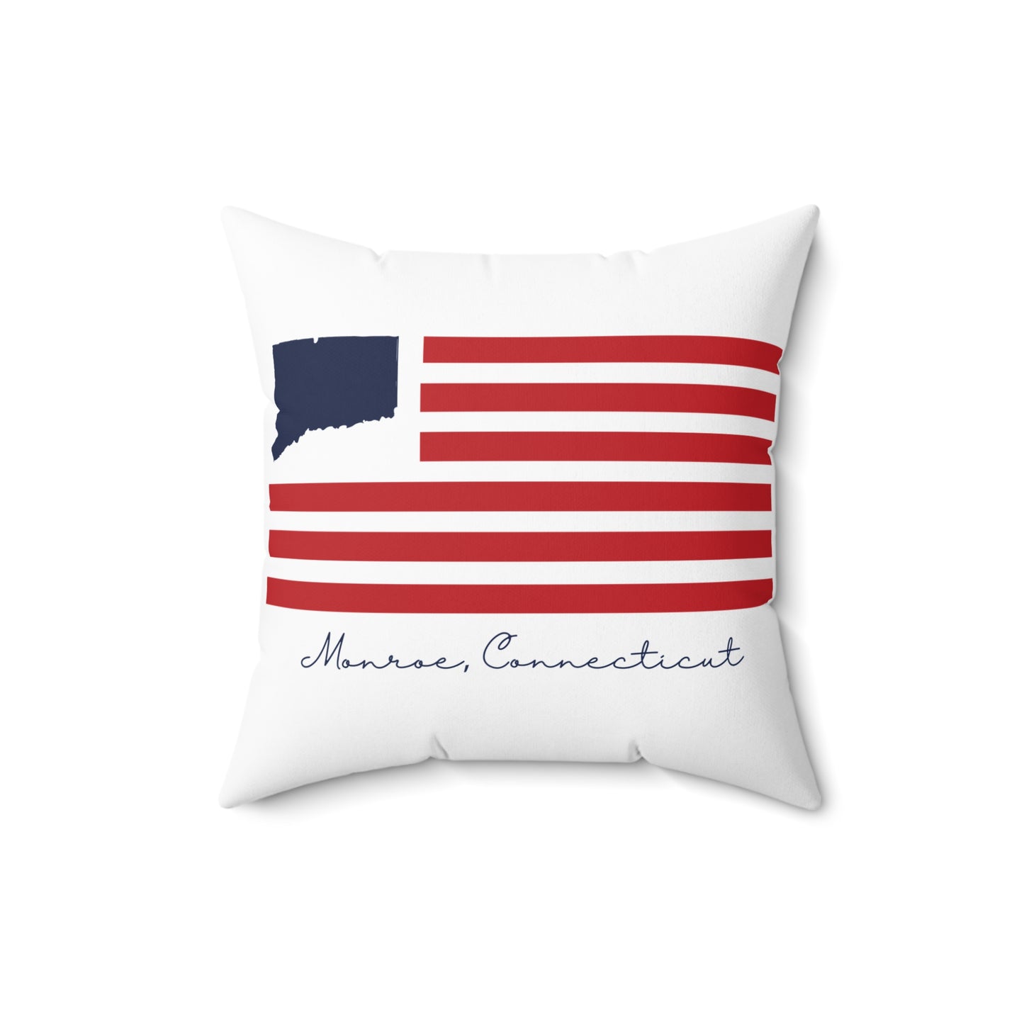 Monroe Connecticut Flag Spun Polyester Square Pillow