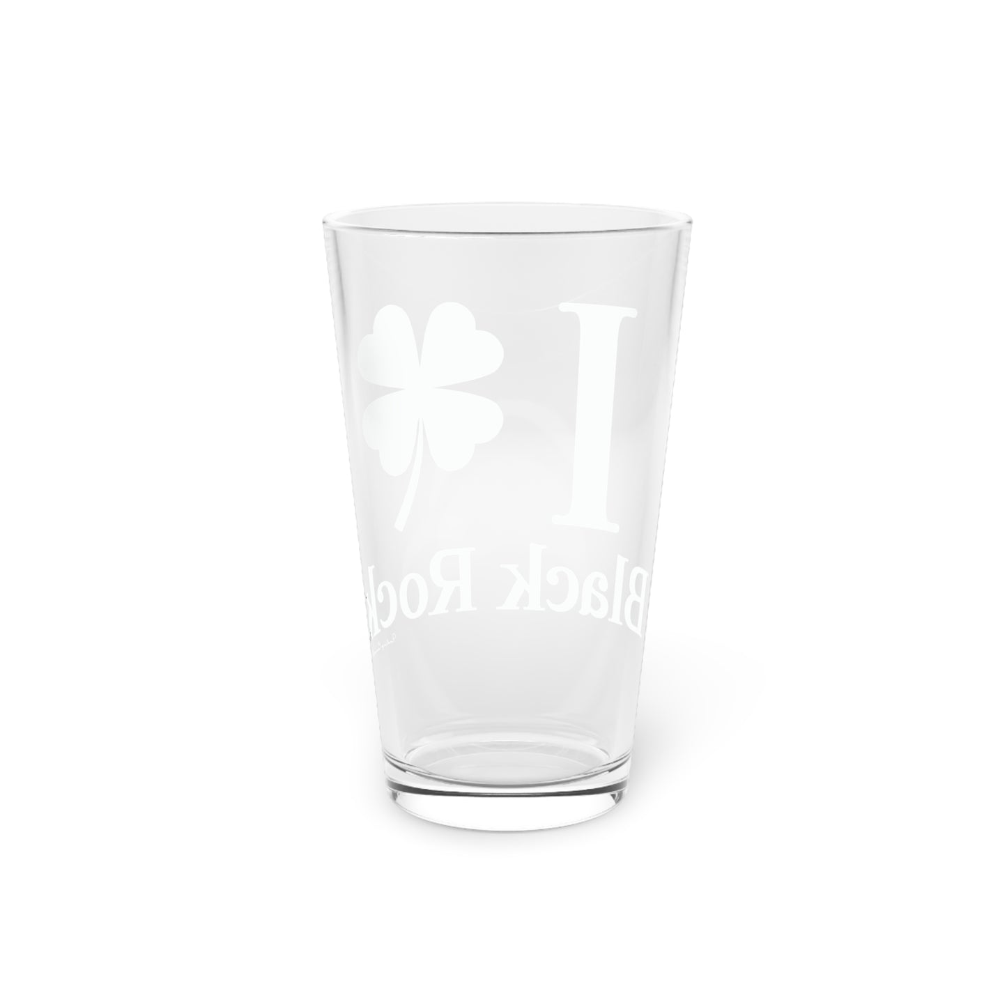 I Clover Black Rock Pint Glass, 16oz