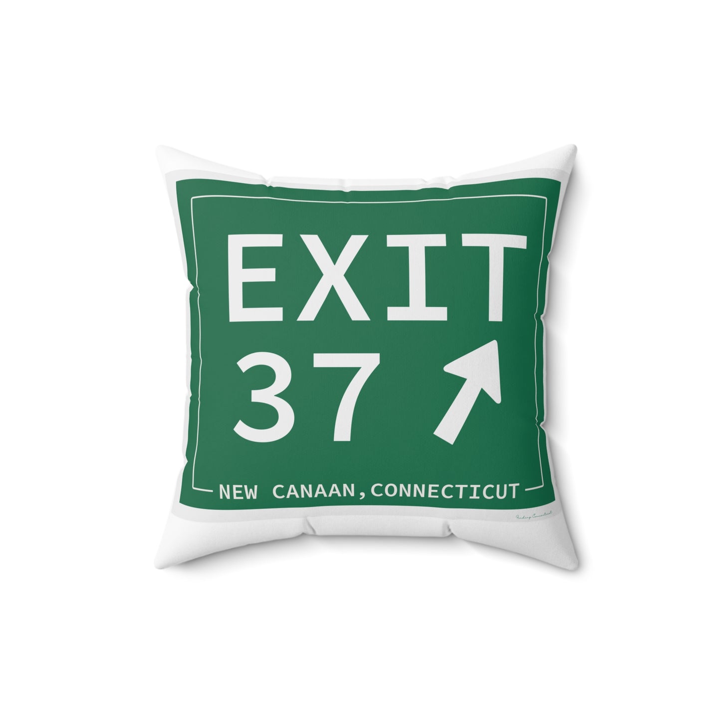 Vintage Exit 37 Merritt Parkway Sign Spun Polyester Square Pillow