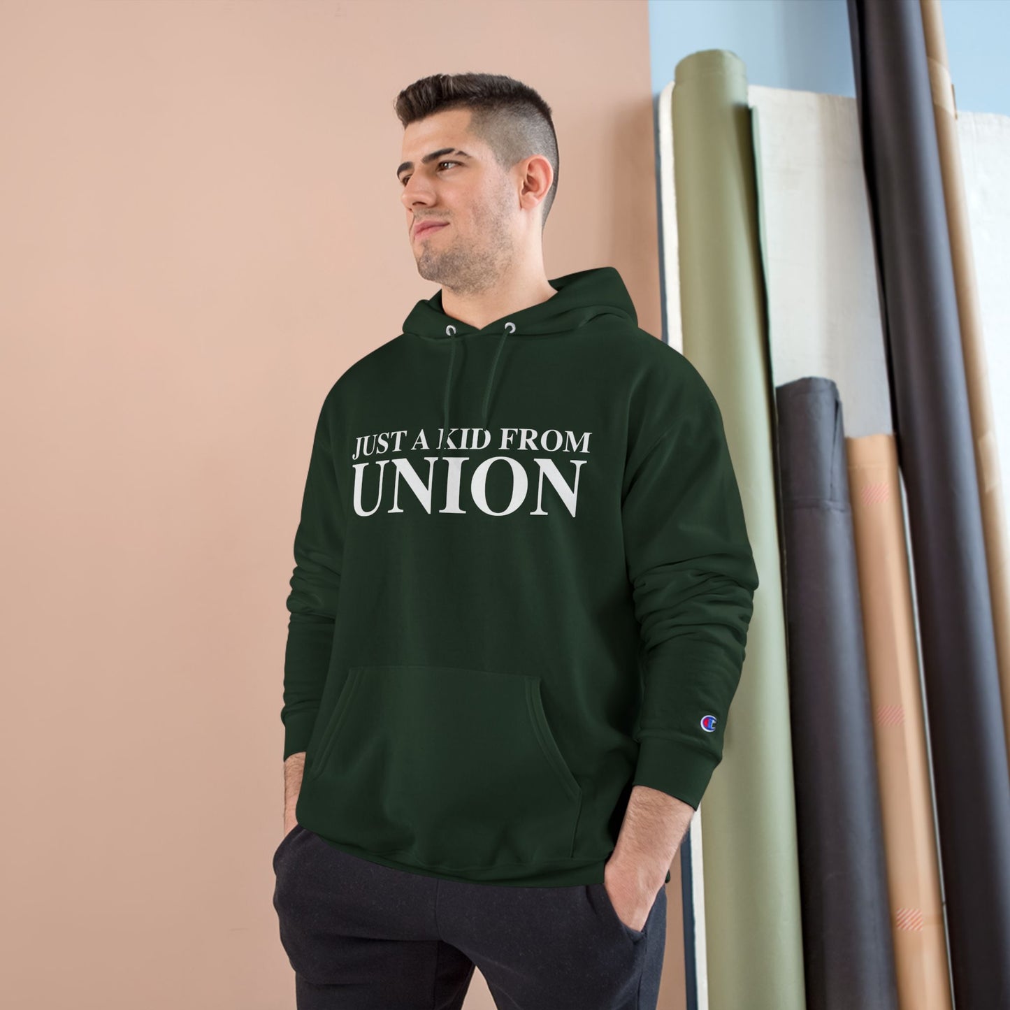 Just a kid from Union Champion Hoodie