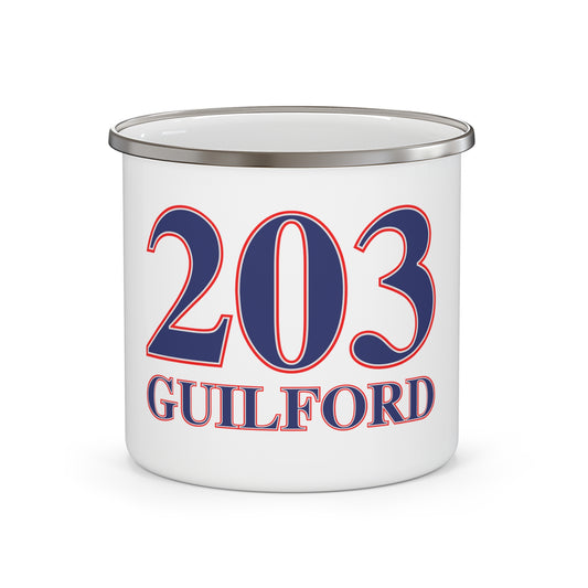 203 Guilford Red White & Blue Enamel Camping Mug