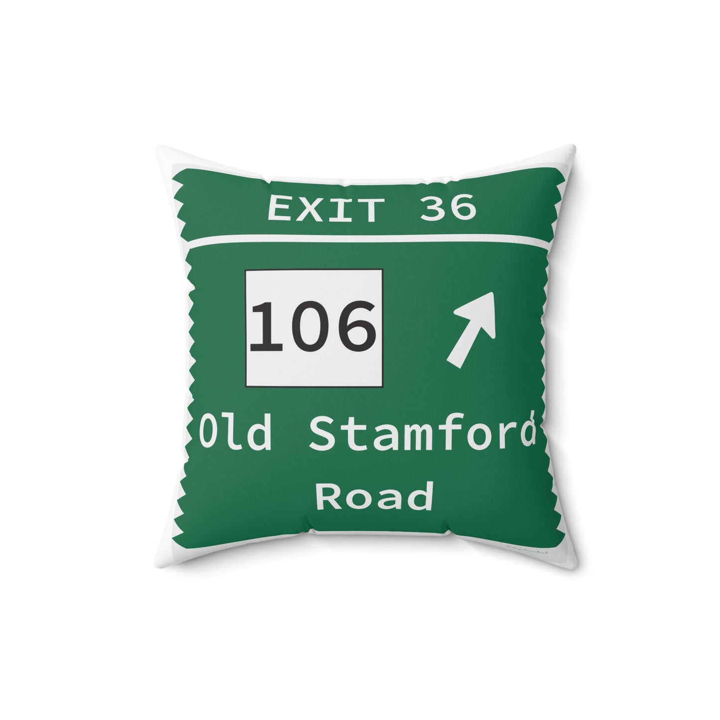 Vintage Merritt Parkway Exit 36 Sign Spun Polyester Square Pillow