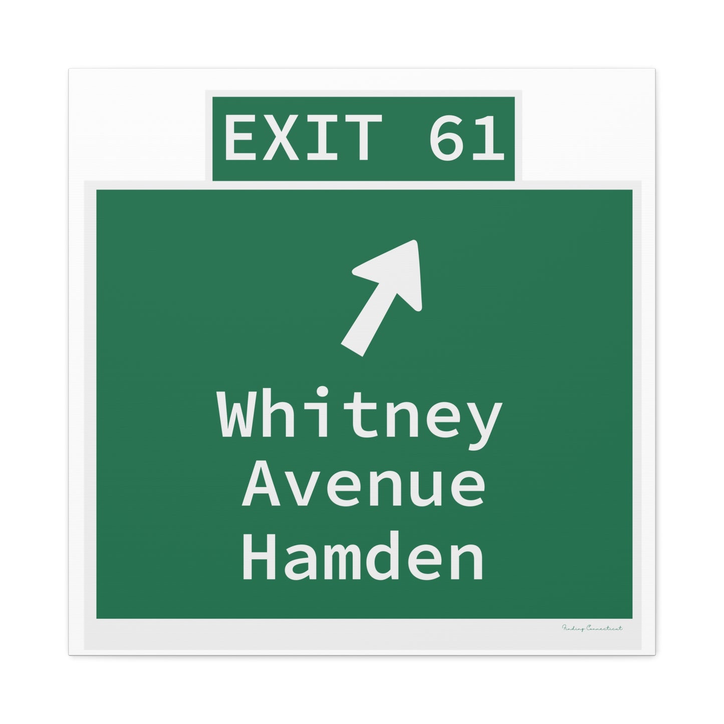 Vintage WCP Exit 61 Sign Matte Canvas, Stretched, 1.25"
