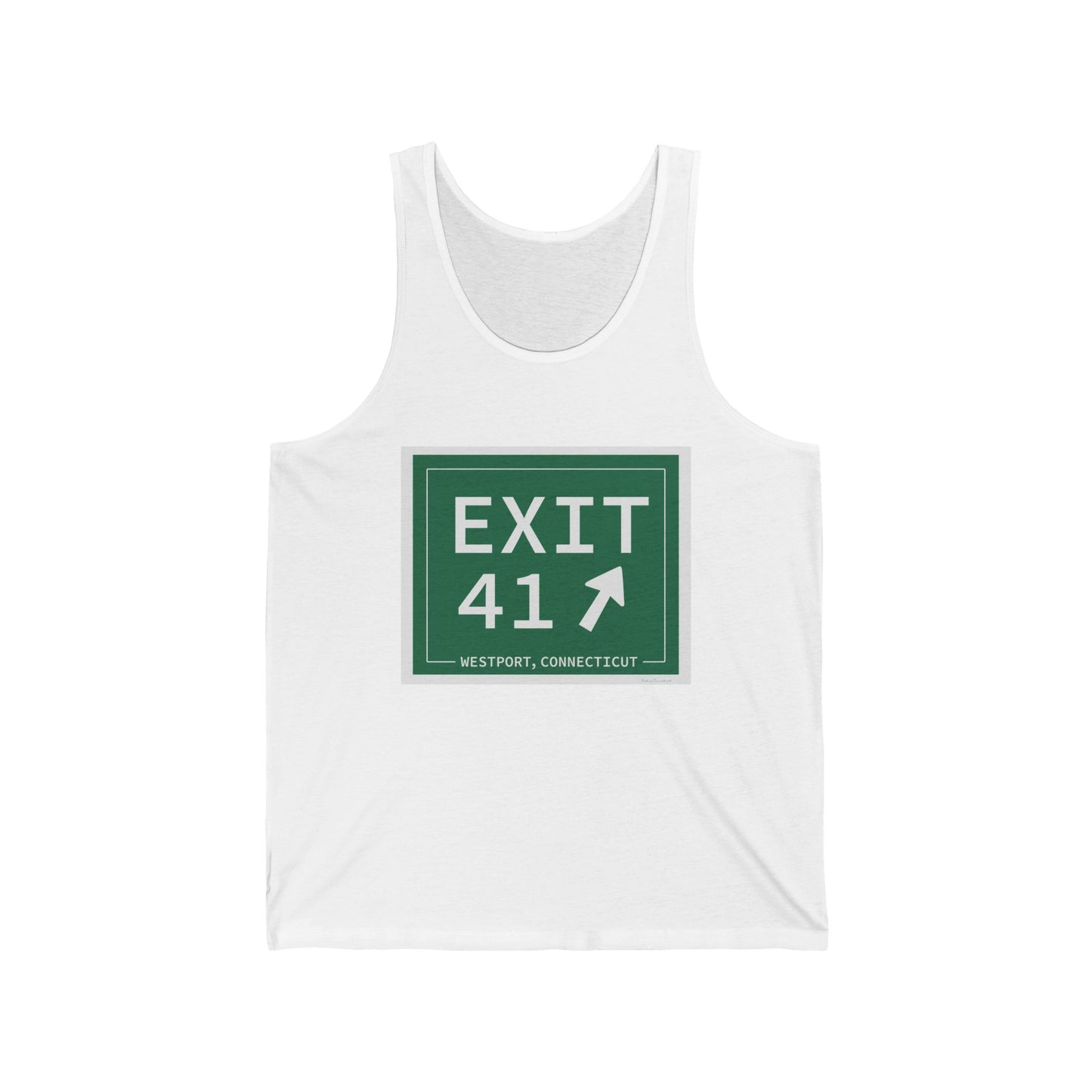 Vintage Exit 41 Merritt Parkway Sign Unisex Jersey Tank Top