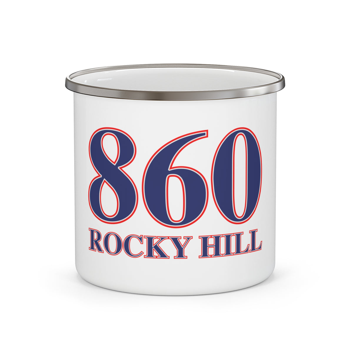 860 Rocky Hill Red, White & Blue Enamel Camping Mug