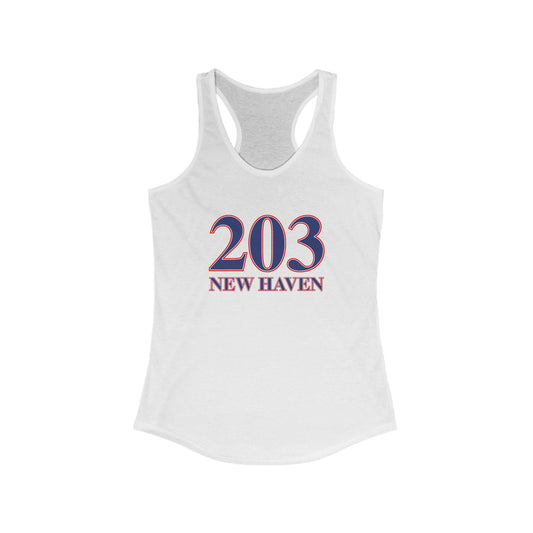 203 New Haven Red, White & Blue Women's Ideal Racerback Tank Top