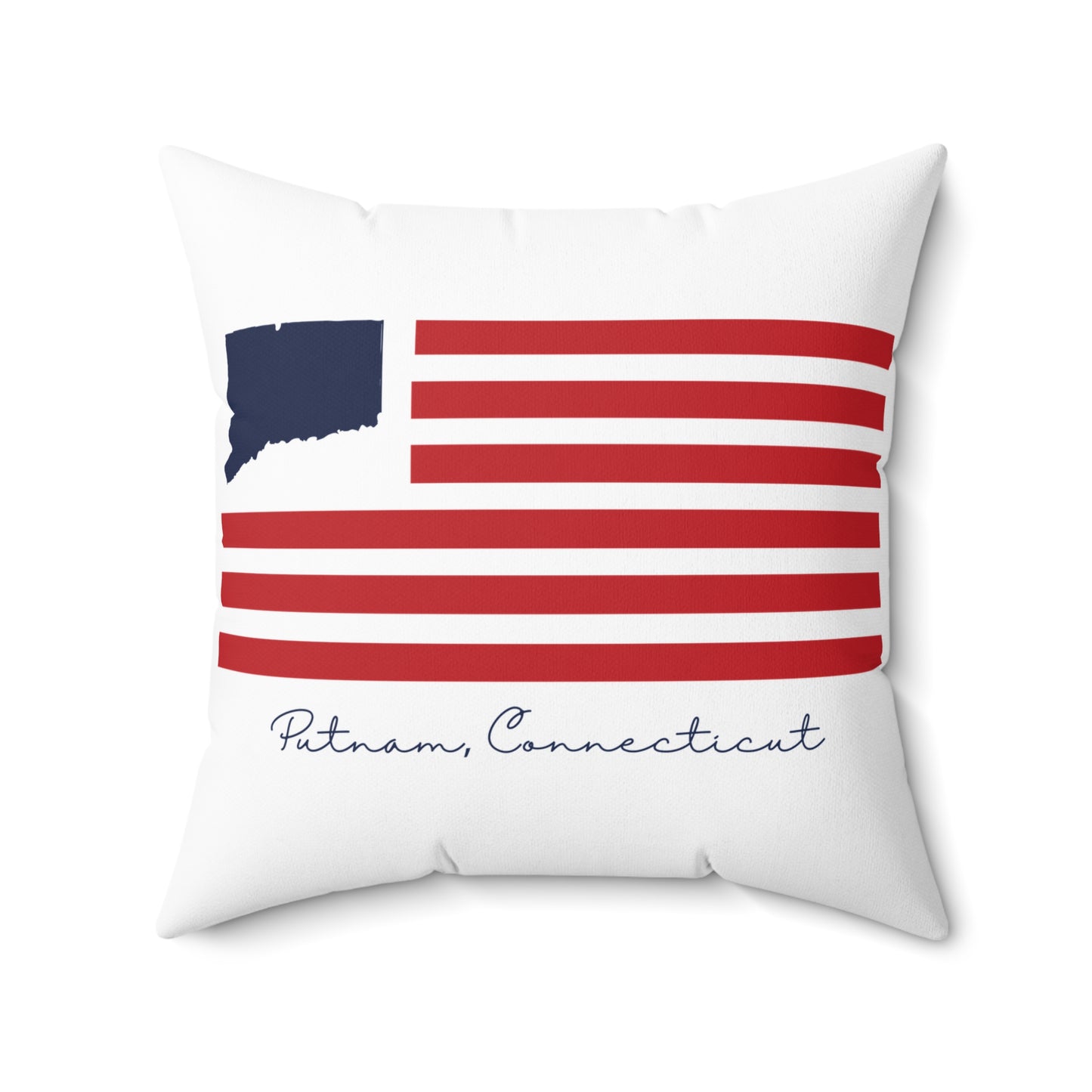 Putnam Connecticut Flag Spun Polyester Square Pillow