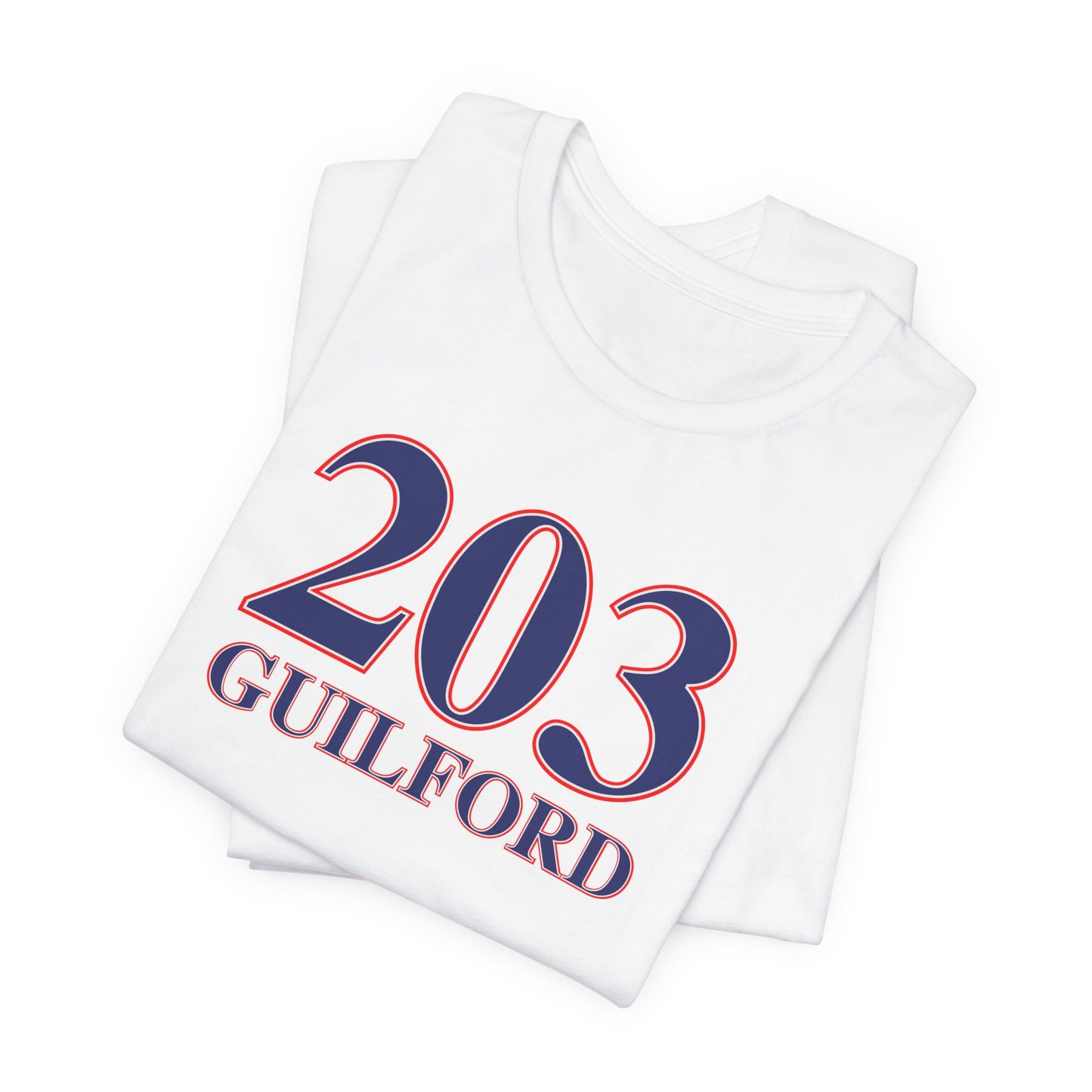 203 Guilford Red White & Blue Unisex Jersey Short Sleeve T-Shirt
