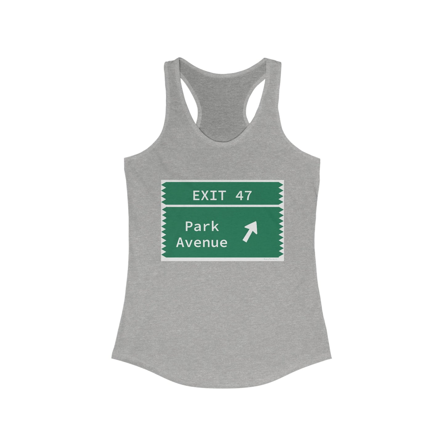 Vintage Merritt Parkway Exit 47 Sign Women's Ideal Racerback Tank Top