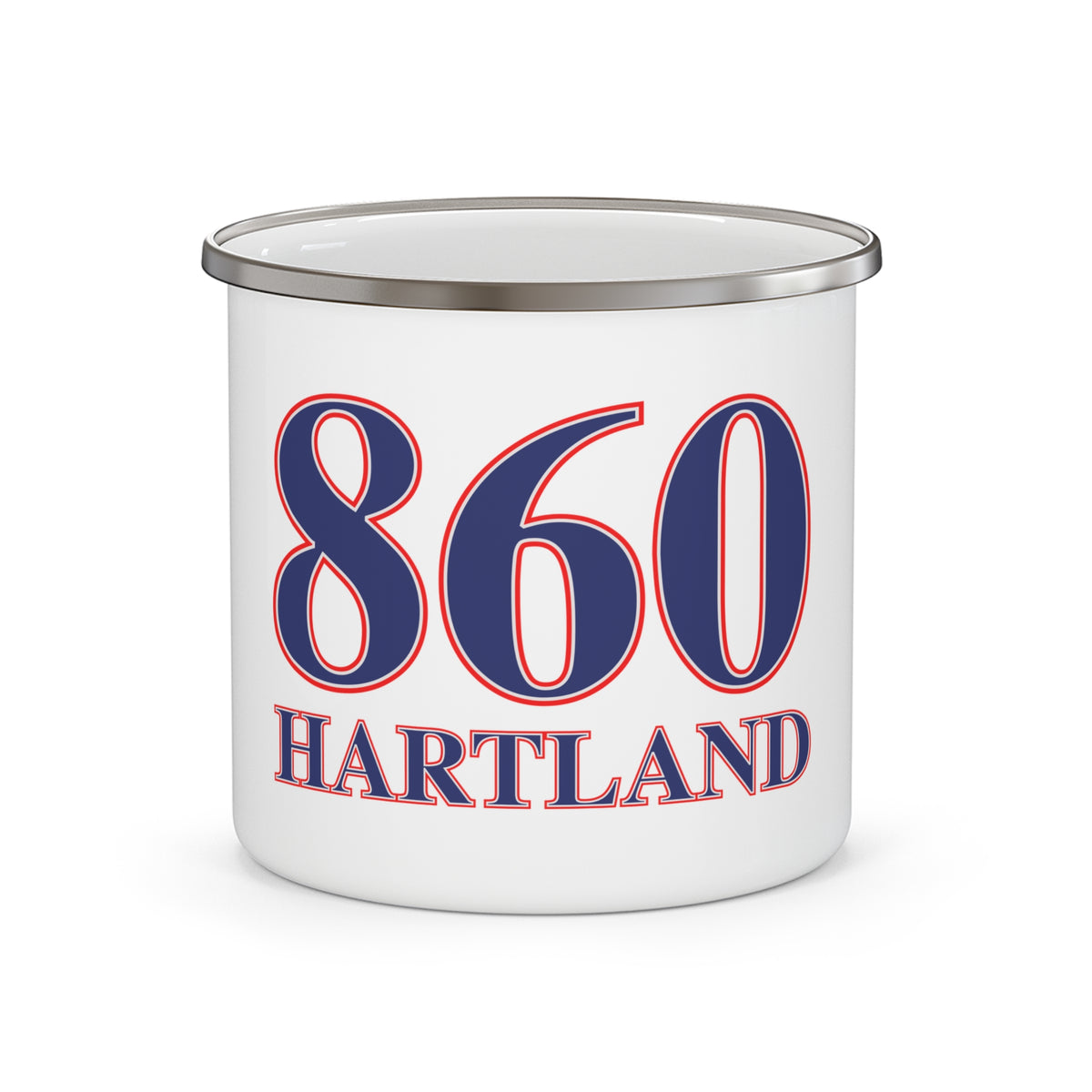 860 Hartland Red, White & Blue Enamel Camping Mug