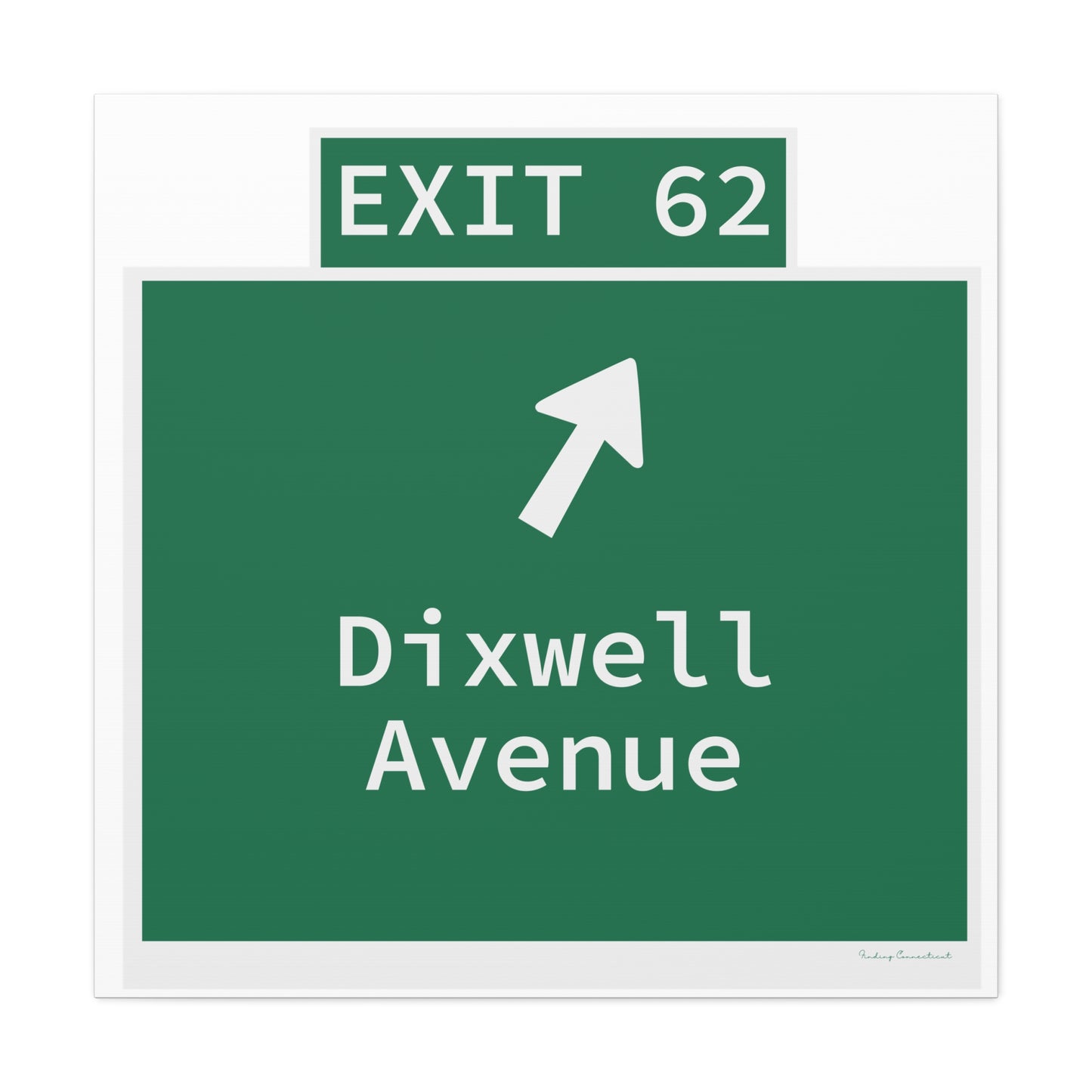 Vintage WCP Exit 62 Sign Matte Canvas, Stretched, 1.25"