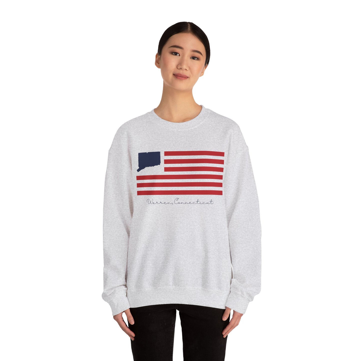 Warren Connecticut Flag Unisex Heavy Blend™ Crewneck Sweatshirt