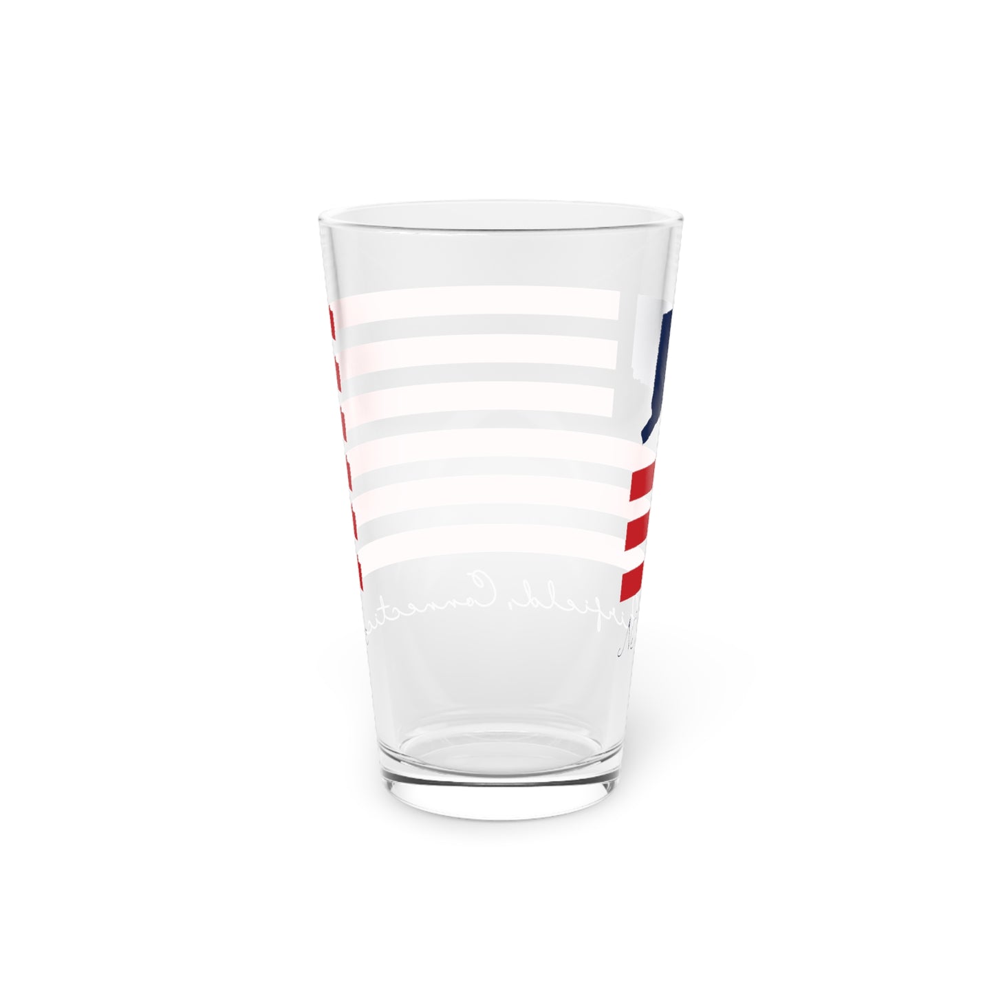 New Fairfield Connecticut Flag Pint Glass, 16oz