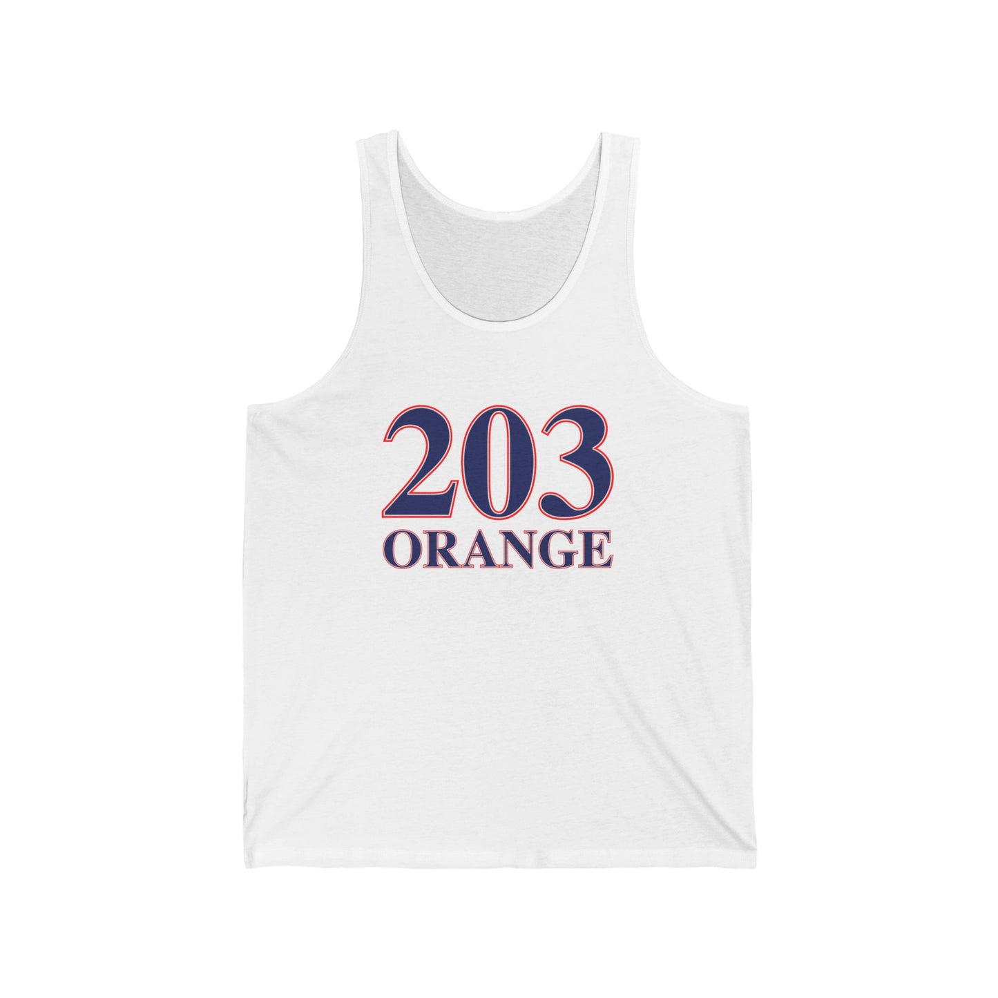 203 Orange Red White & Blue Unisex Jersey Tank Top