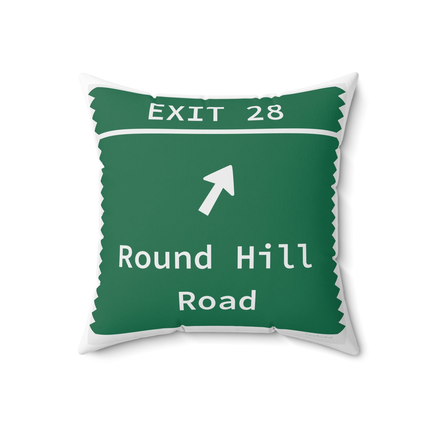 Vintage Merritt Parkway Exit 28 Sign Spun Polyester Square Pillow