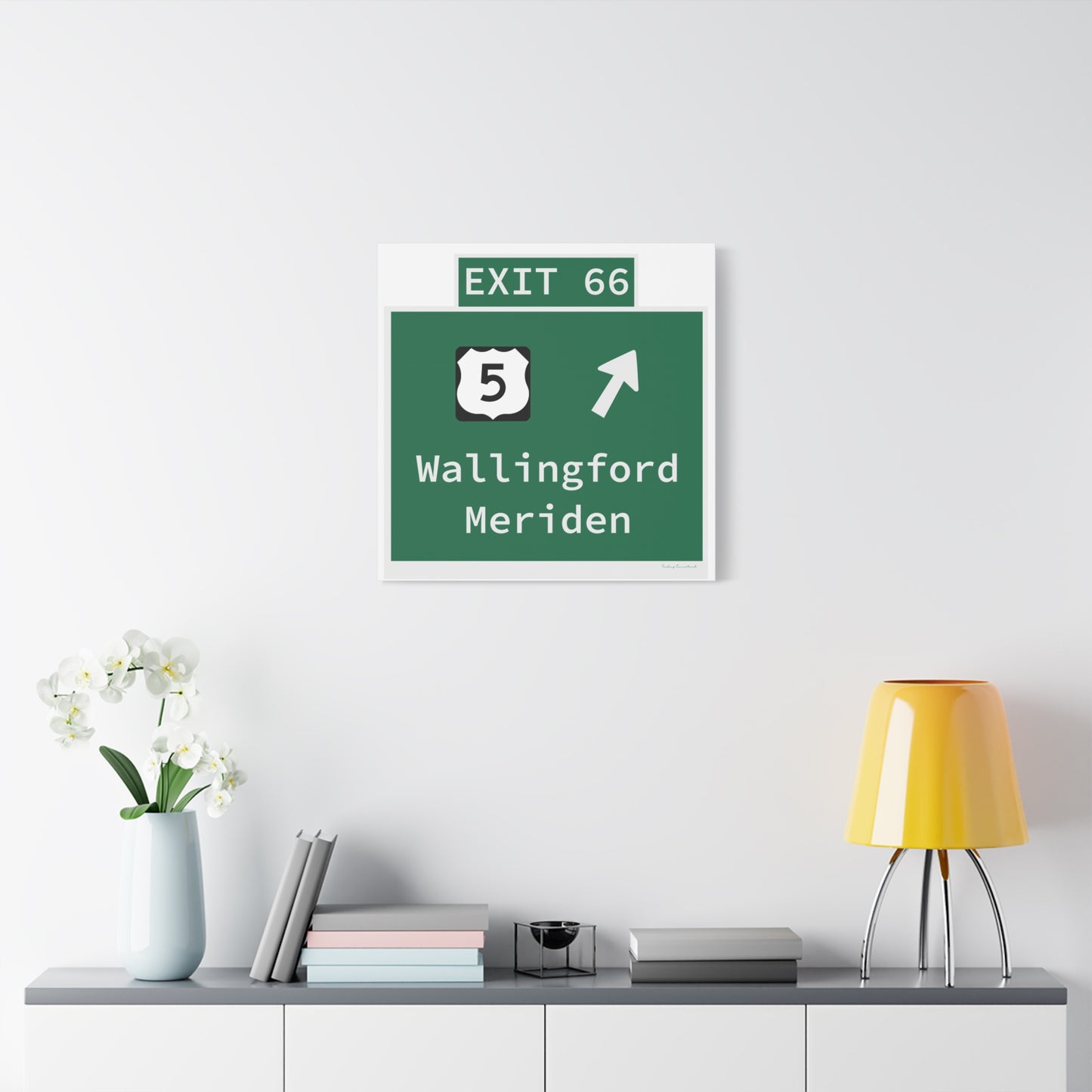 Vintage WCP Exit 66 Sign Matte Canvas, Stretched, 1.25"