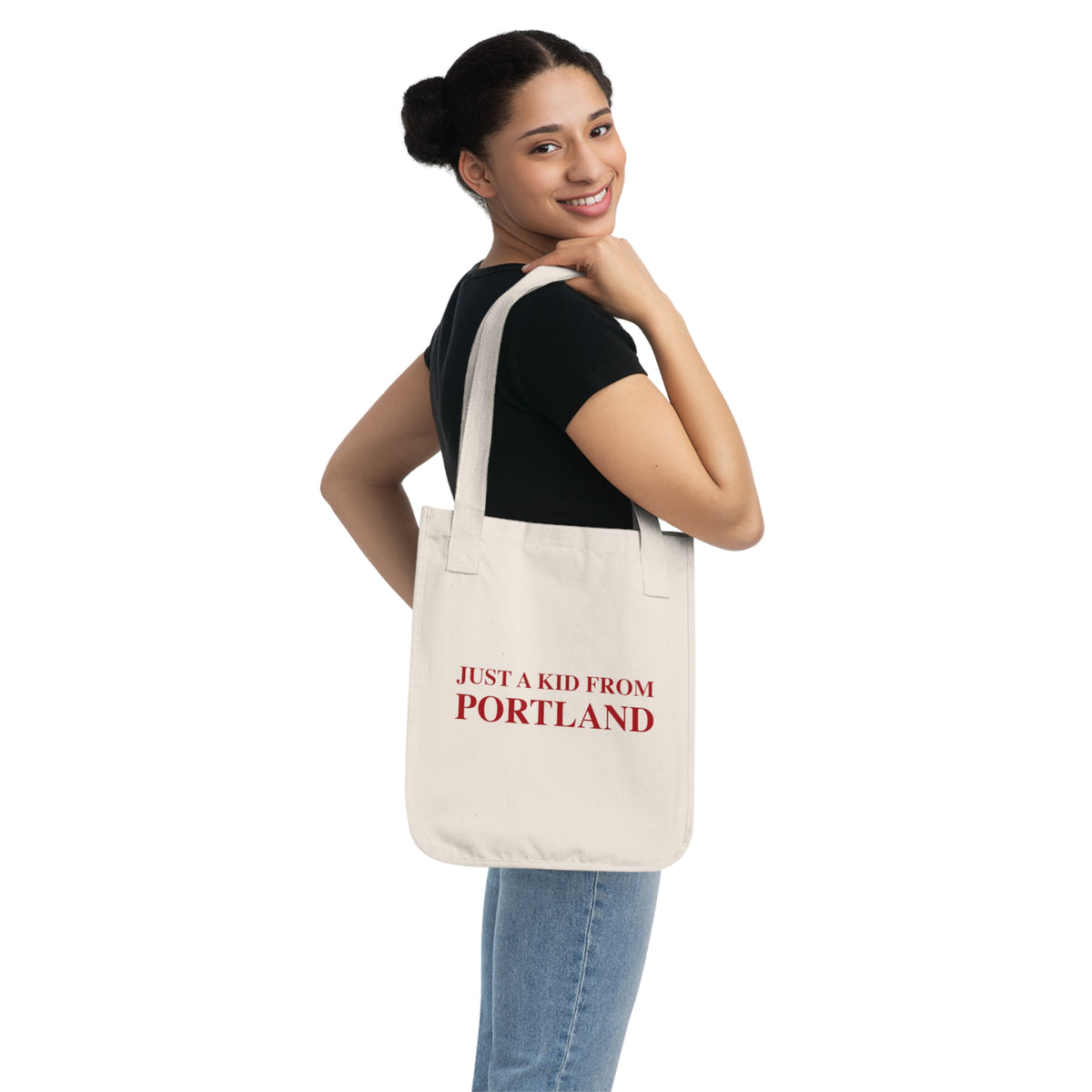 Just a kid from Portland Organic Canvas Tote Bag