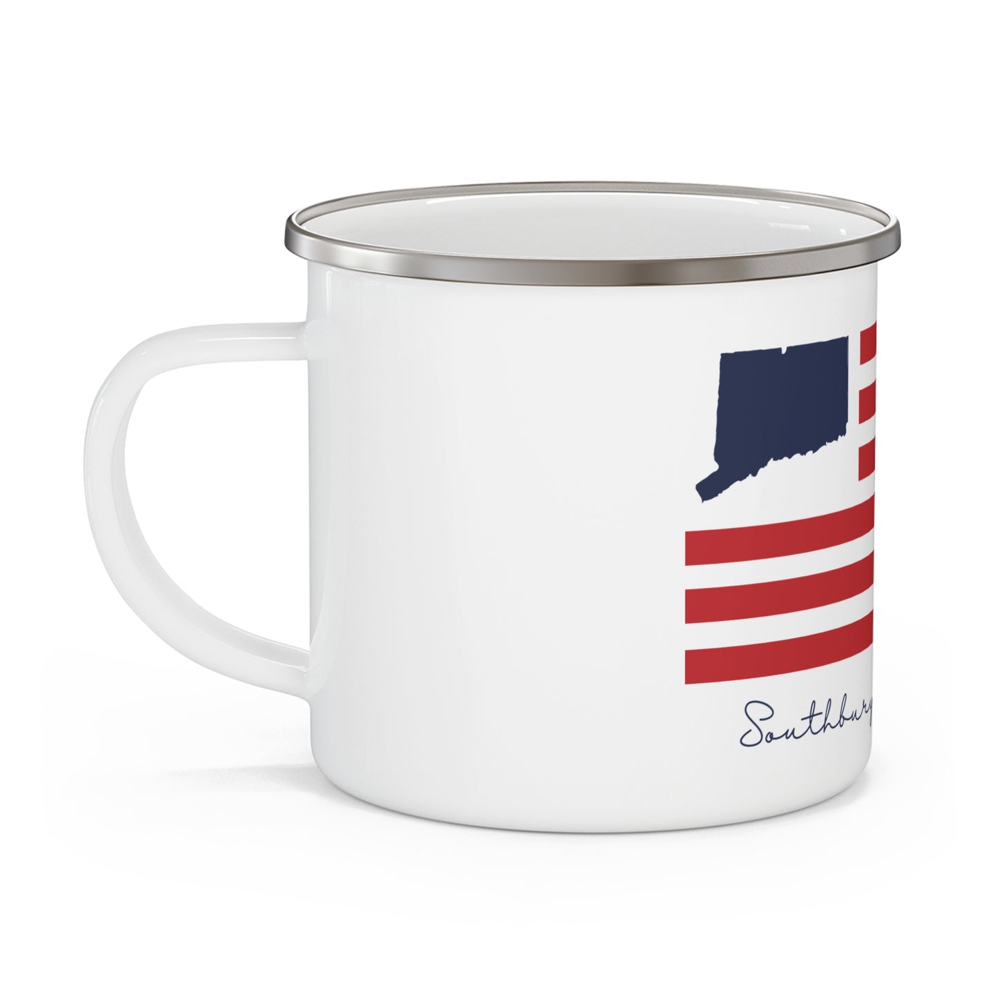 Southbury Connecticut Flag Enamel Camping Mug