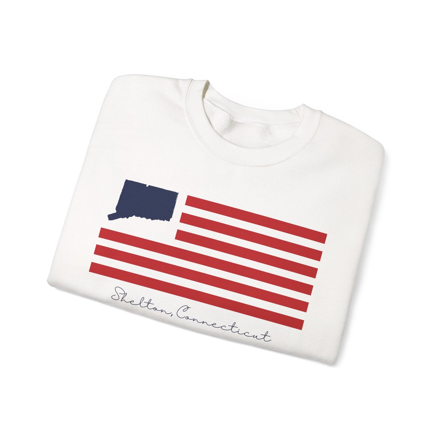 Shelton Connecticut Flag Unisex Heavy Blend™ Crewneck Sweatshirt