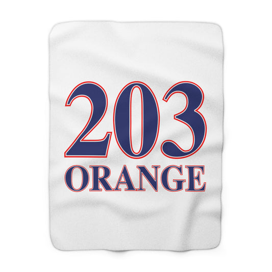 203 Orange Red White & Blue Sherpa Fleece Blanket