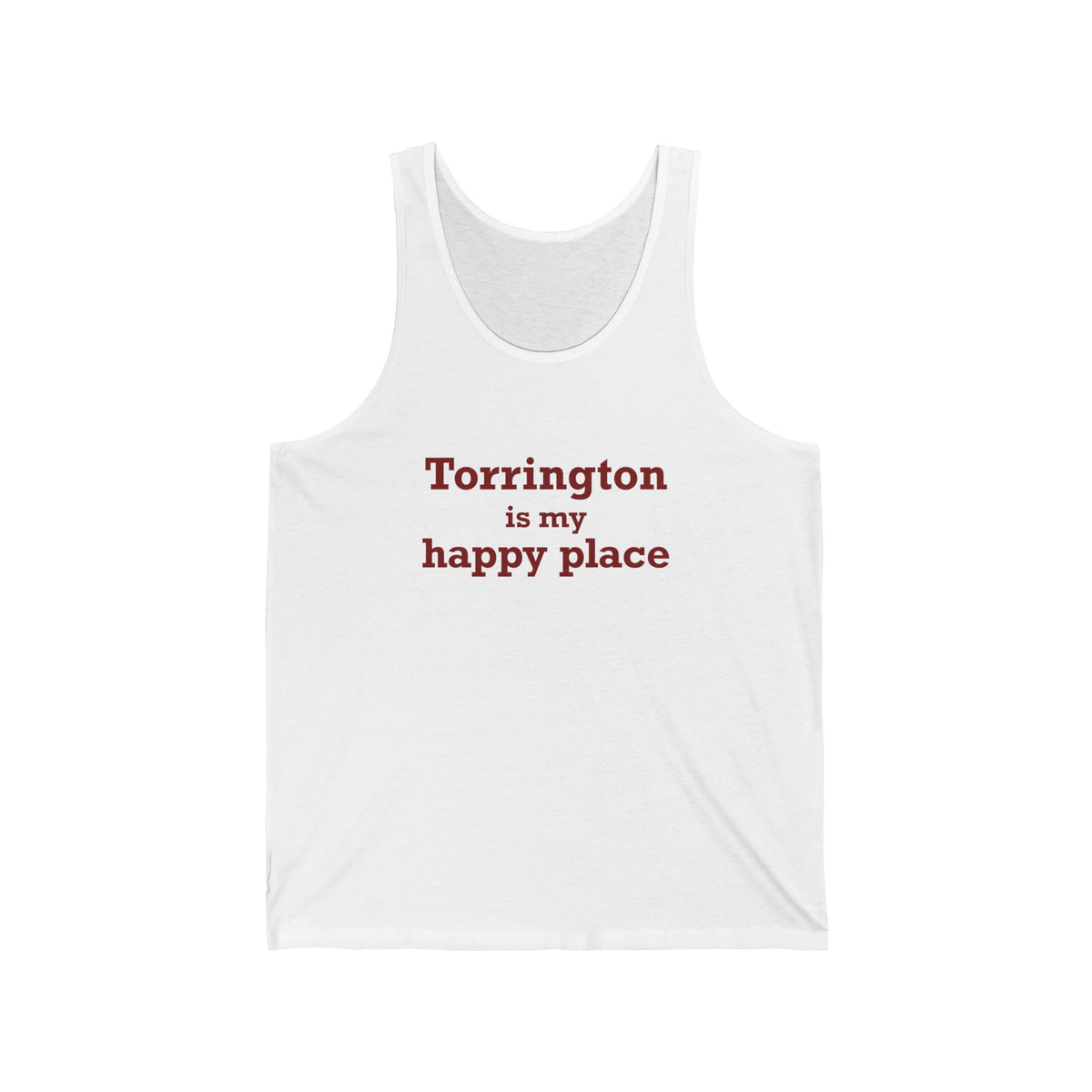 Torrington is My Happy Place Unisex Jersey Tank Top