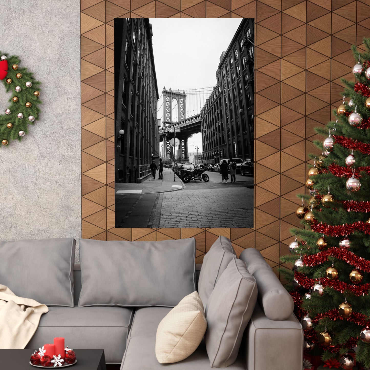 Manhattan Bridge Black and White Matte Vertical Posters