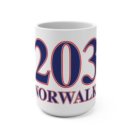 203 Norwalk Red White & Blue Mug 15oz