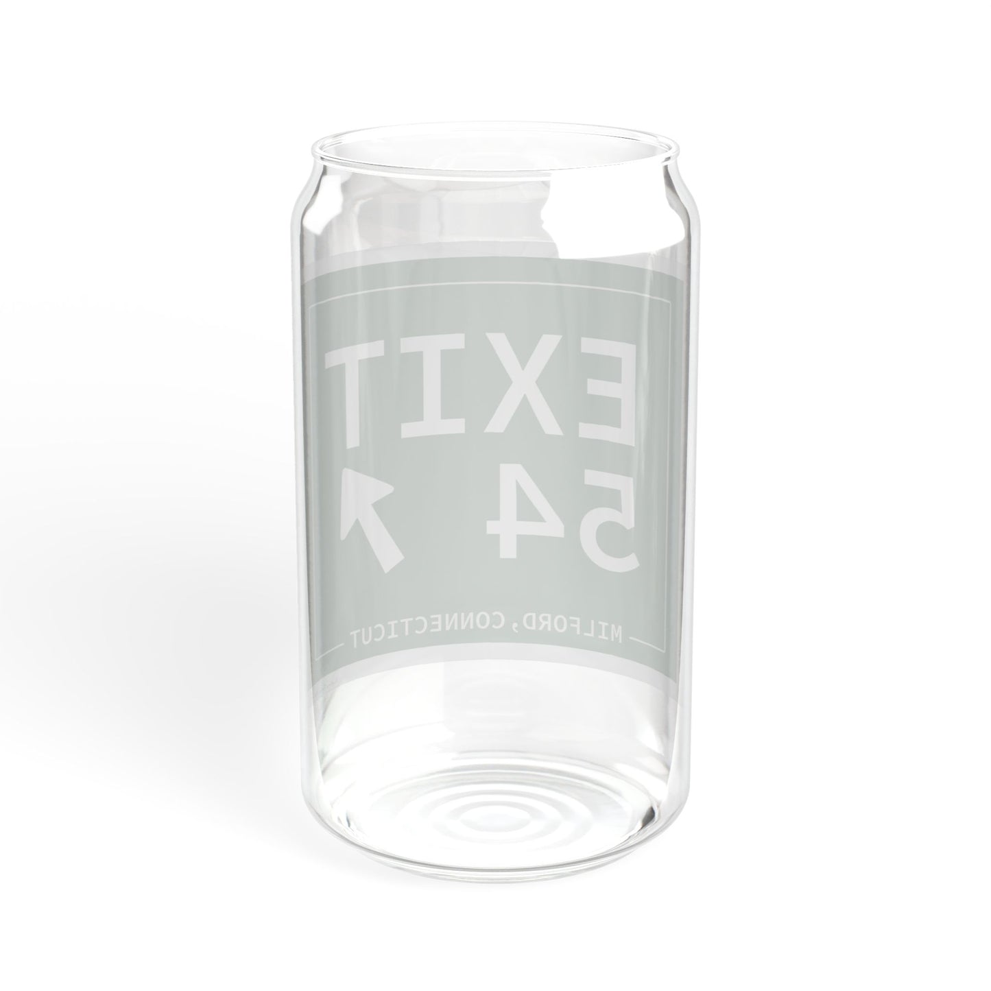 Vintage Exit 54 Merritt Parkway Sign Sipper Glass, 16oz