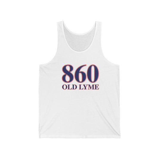 860 Old Lyme Red White & Blue Unisex Jersey Tank Top