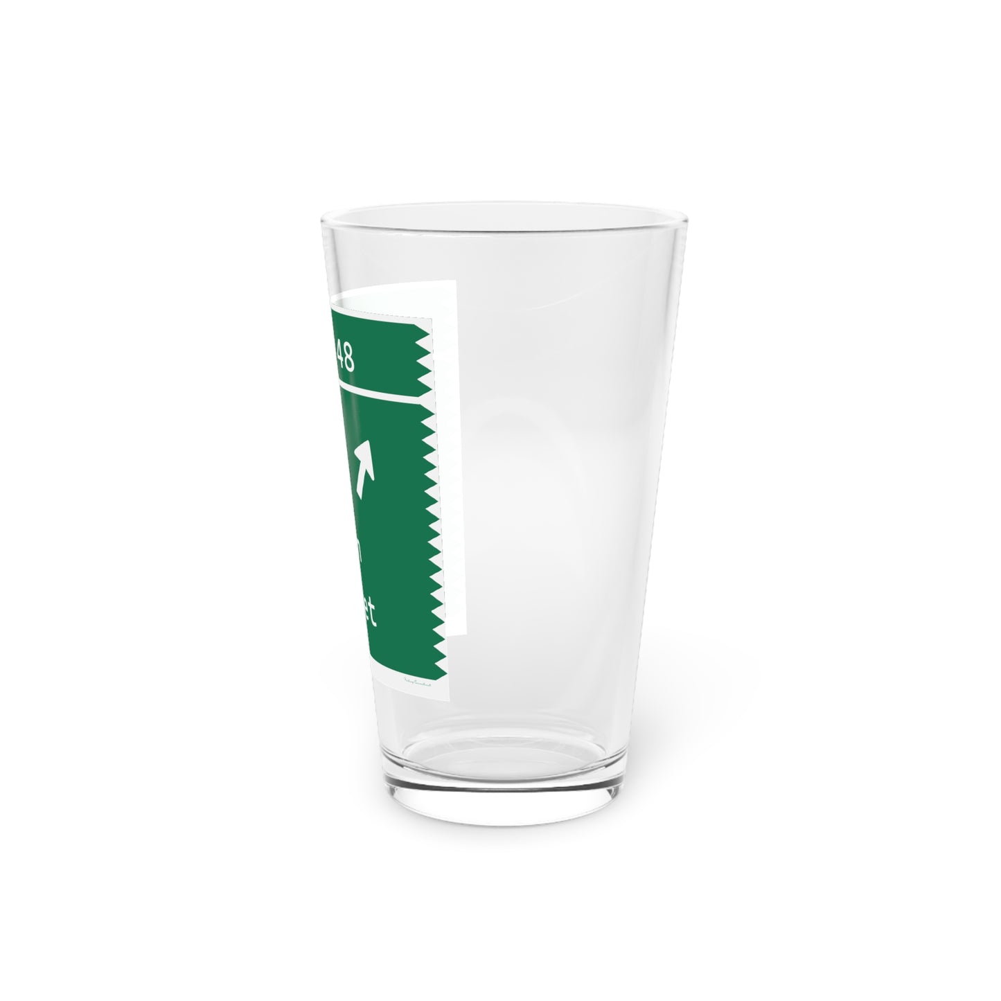 Vintage Merritt Parkway Exit 48 Sign Pint Glass, 16oz