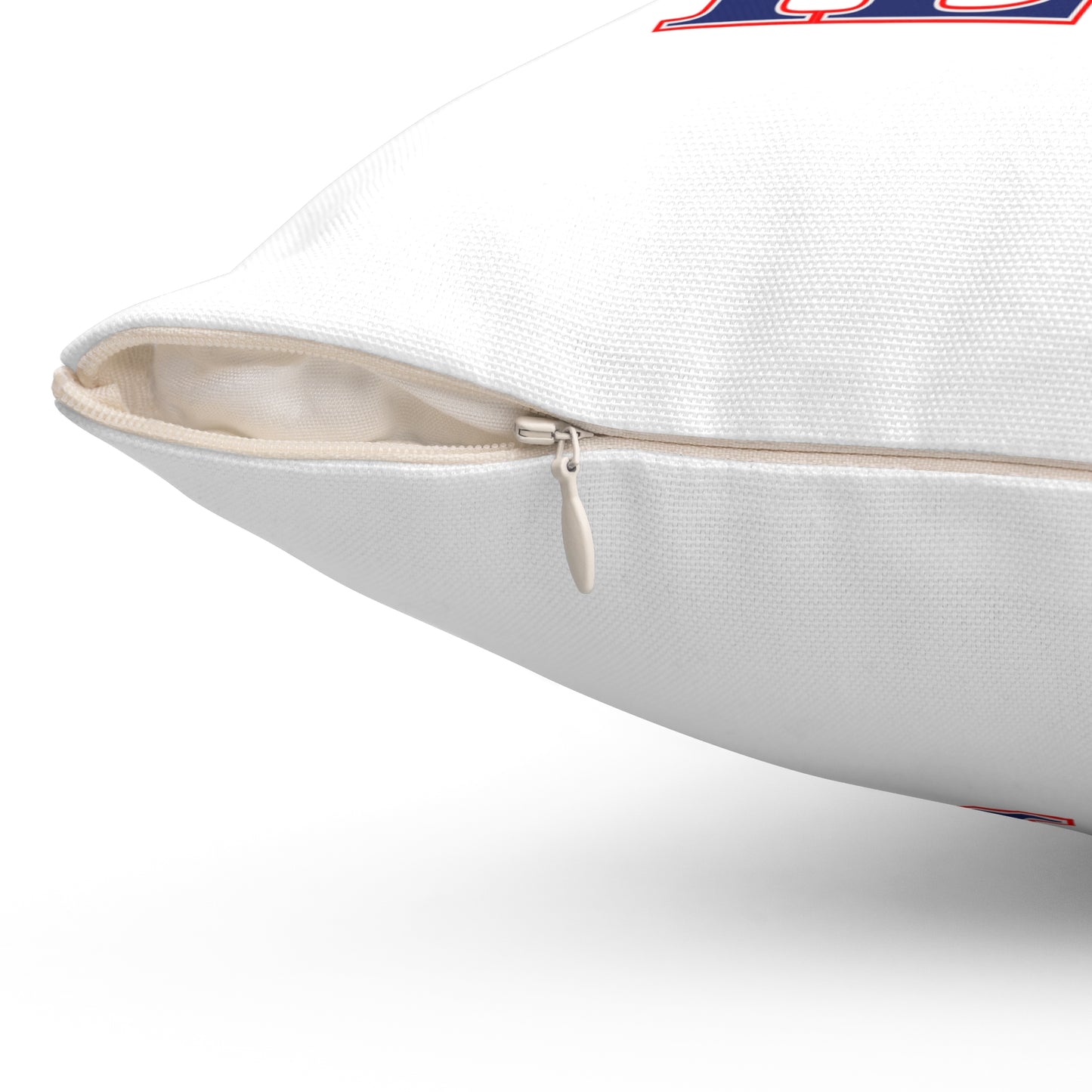 203 Wilton Red White & Blue Spun Polyester Square Pillow